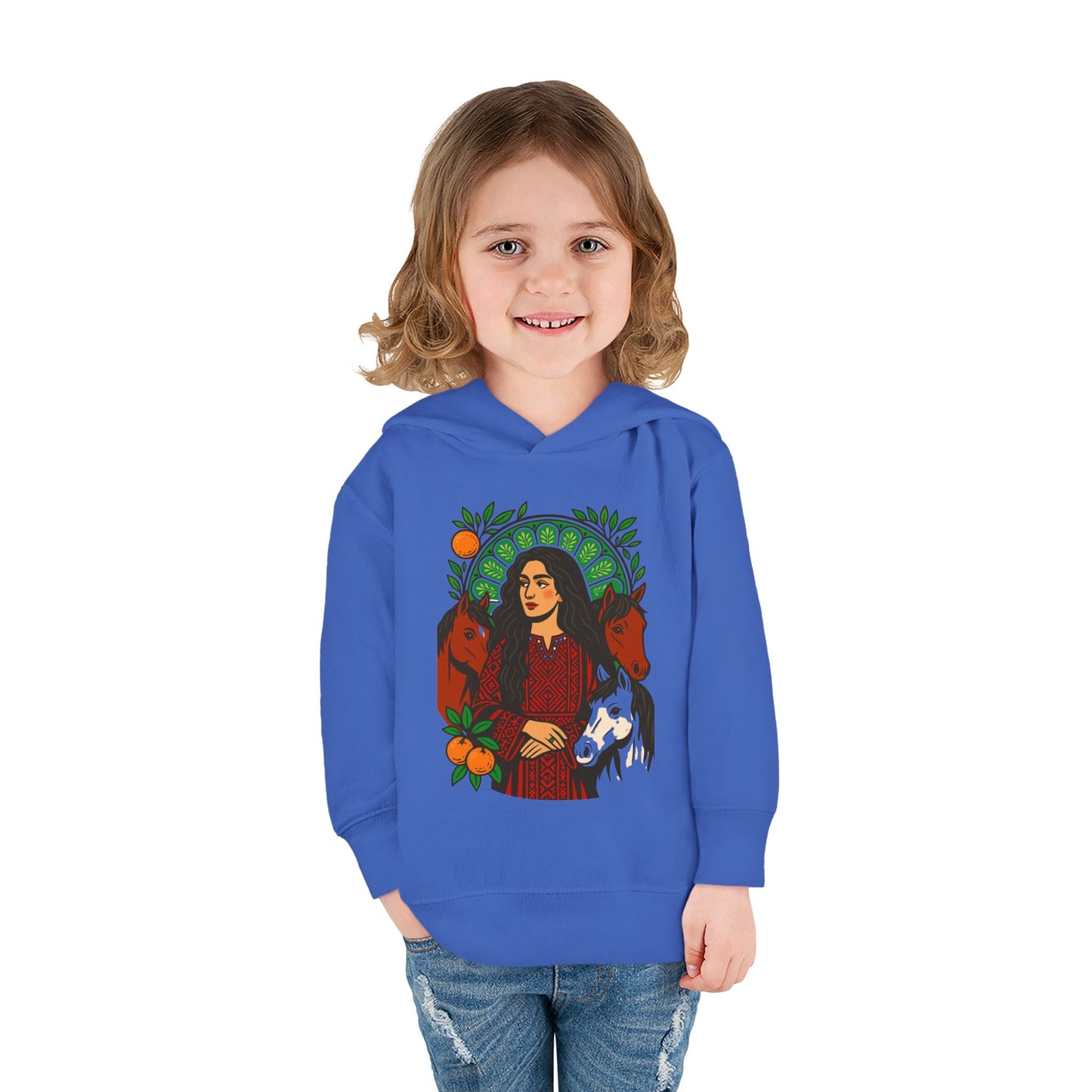 'Palestinian  Equestrian Woman' Ancestor Heritage Hooded Sweatshirt (Toddler, Unisex) | 2-6T
