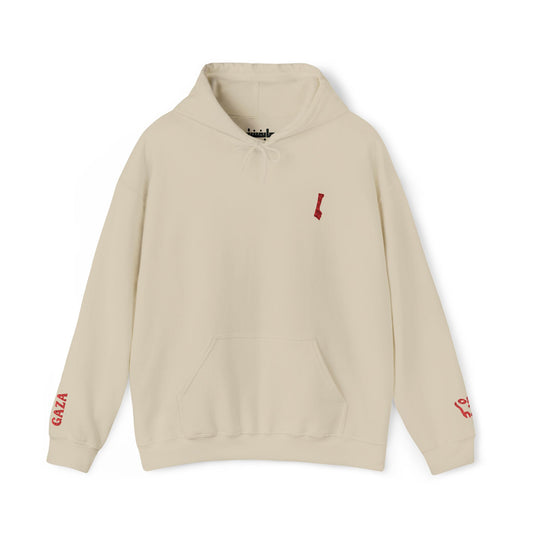 'Gaza Map” Sleeve + Chest Embroidered Unisex Hoodie