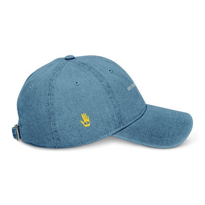 🧿 Say Mashallah and Hamsa Hand Embroidered Heritage Denim Hat