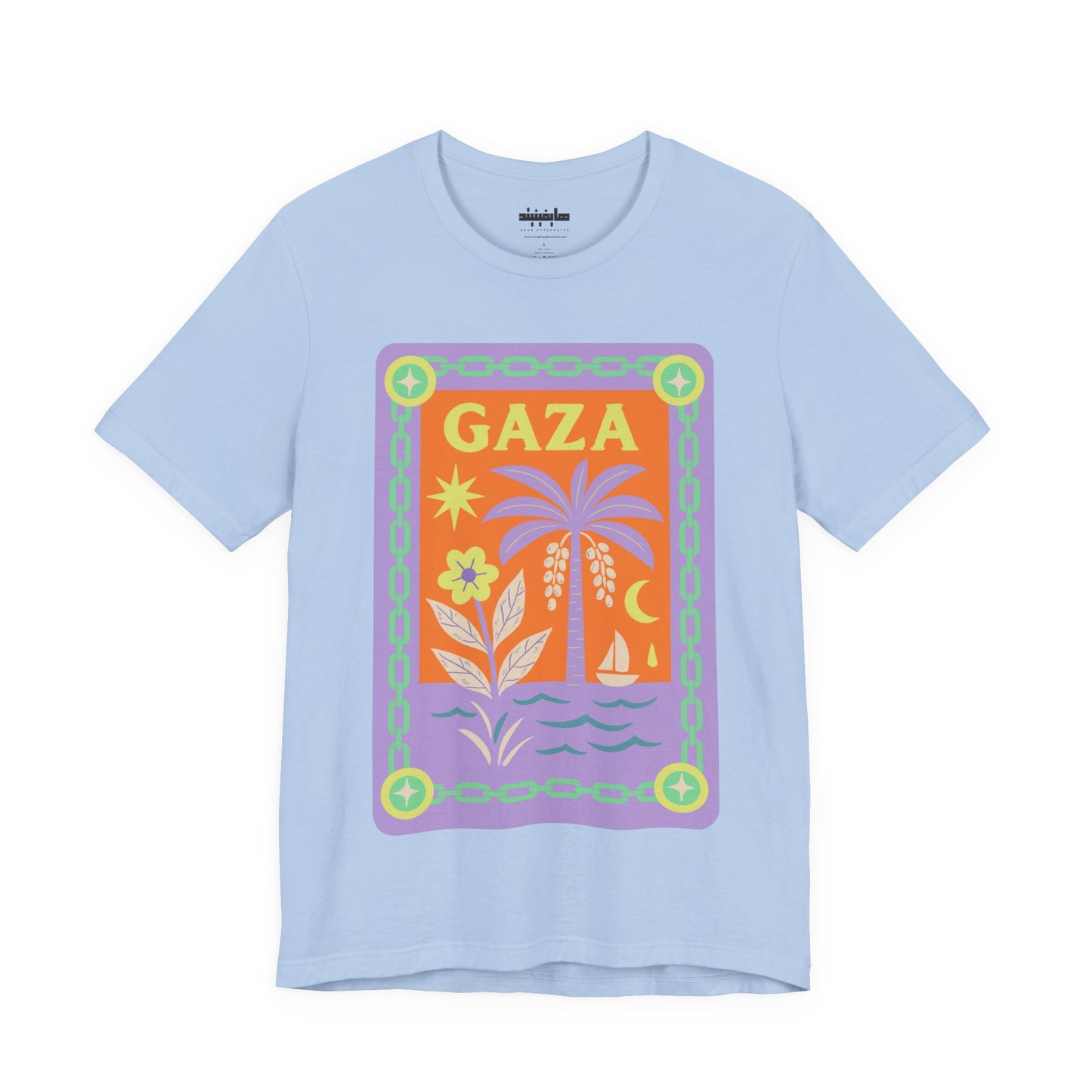 Gaza 'Break the Chains' Graphic Tee (Unisex) | Front Pastels Print