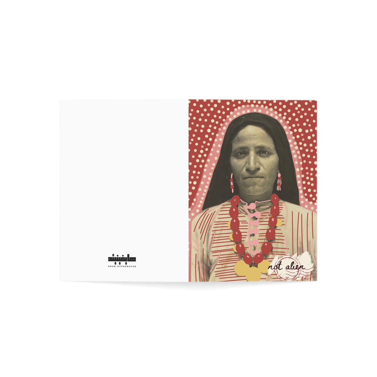 'Not Alien' Heritage Greeting Card [Red] [Gift] | Syrian Immigrant, Ellis Island, 1926