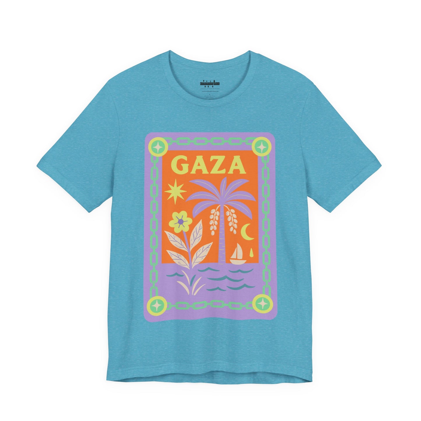 Gaza 'Break the Chains' Graphic Tee (Unisex) | Front Pastels Print