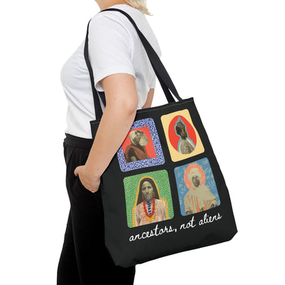 'Ancestors, not Aliens' Tote Bag (4 designs, 4 immigrants) | Alien Nation™