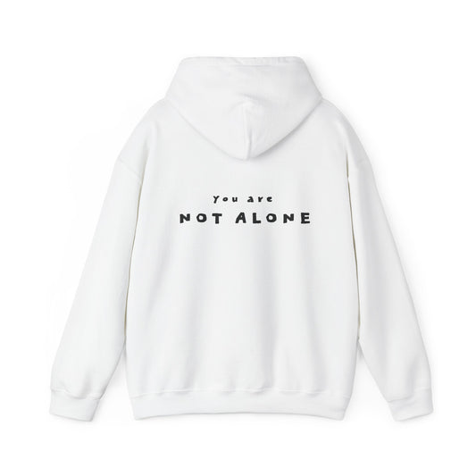 "Gaza, You Are Not Alone." Heavy Blend Solidarity Hoodie | Print | White & Grey