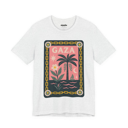 Gaza 'Break the Chains' Unisex Graphic Tee | Front Navy Blue Print