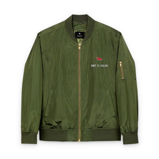 Embroidered Unisex Bomber Jacket | Ode to Palestine and 'Bint el Balad' 'Daughter of the Land'