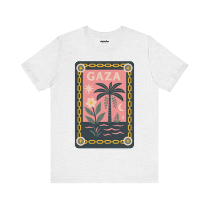Gaza 'Break the Chains' Unisex Graphic Tee | Front Navy Blue Print