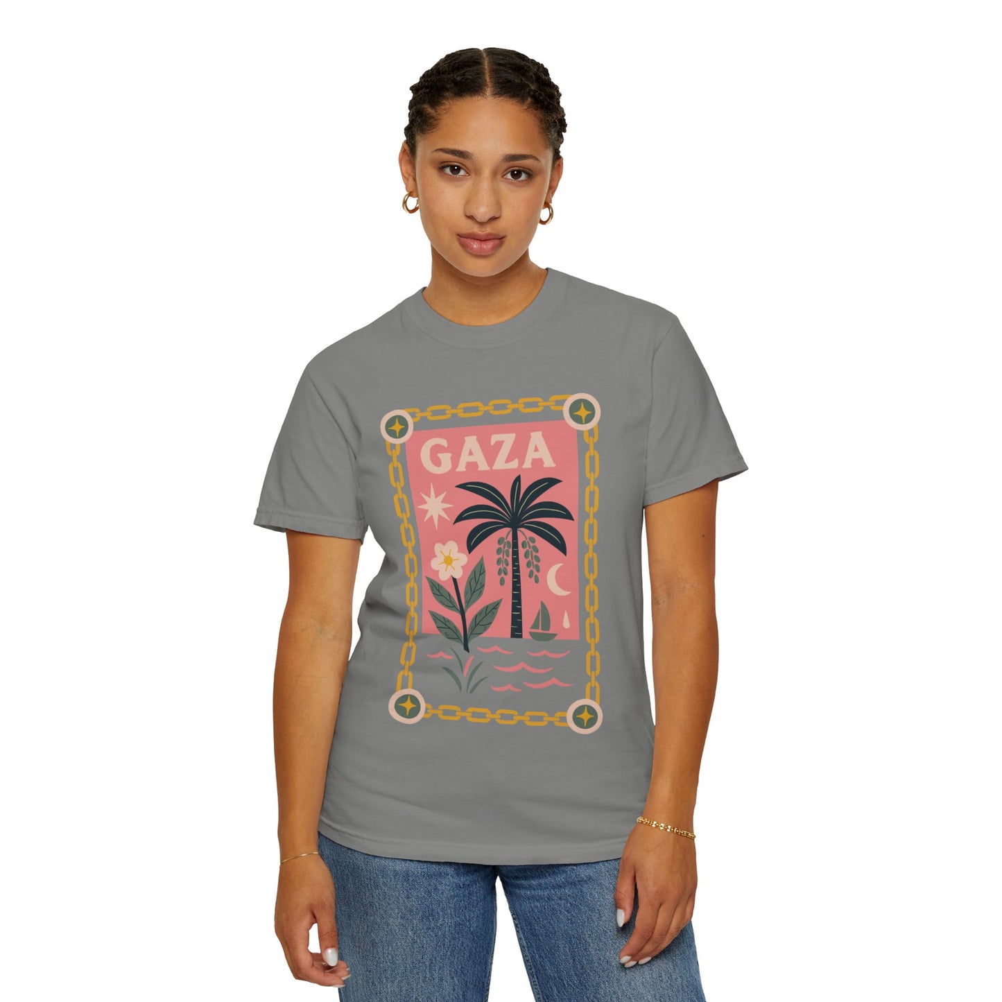 Gaza 'Break the Chains' Unisex Graphic T-Shirt | Front Print