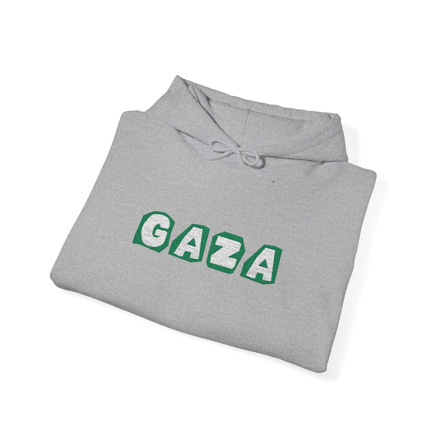'We are Gaza' Heavy Blend Hooded Sweatshirt | Embroidered | Sand and Grey