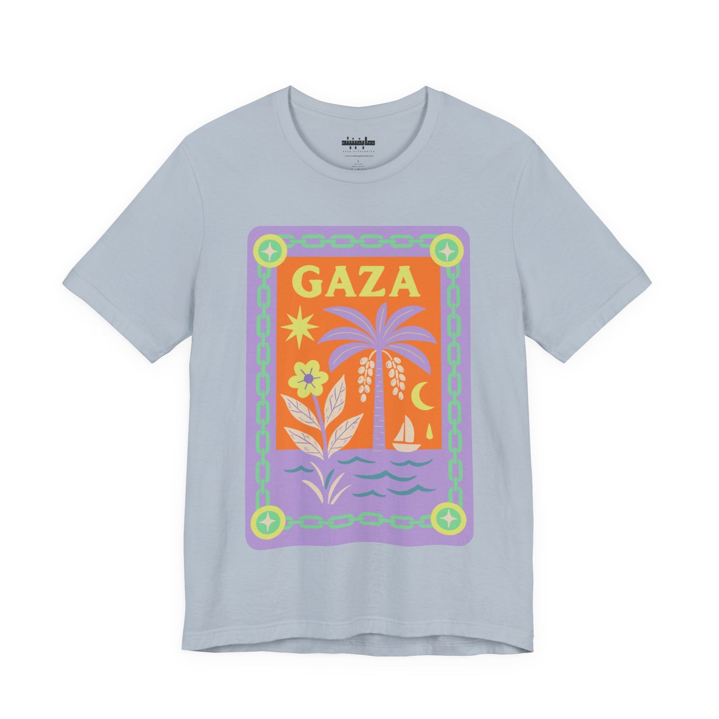 Gaza 'Break the Chains' Graphic Tee (Unisex) | Front Pastels Print