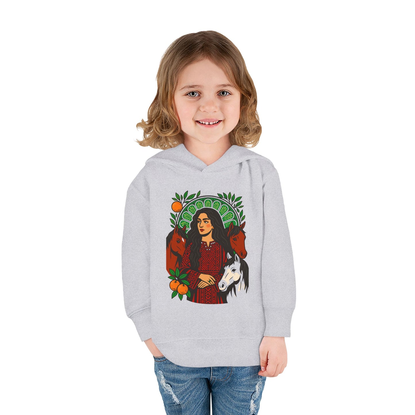 'Palestinian  Equestrian Woman' Ancestor Heritage Hooded Sweatshirt (Toddler, Unisex) | 2-6T