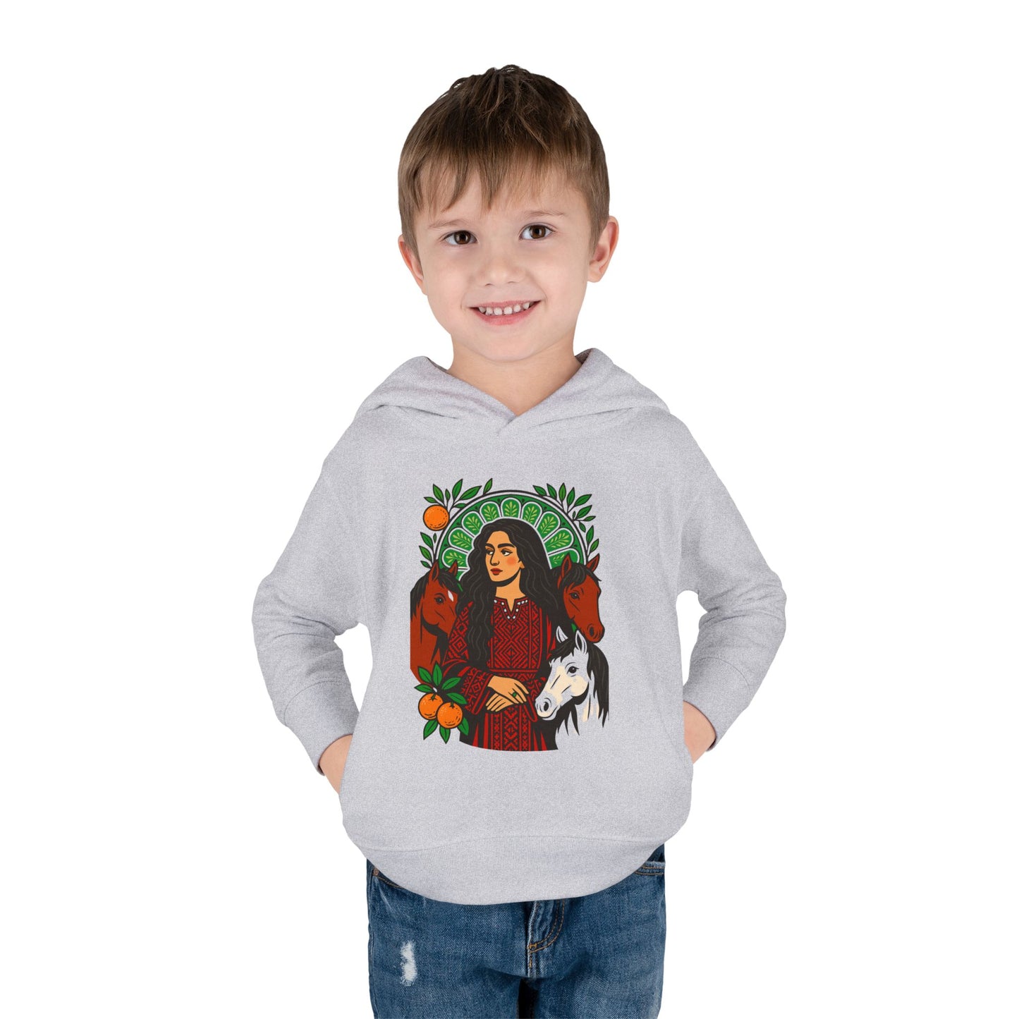 'Palestinian  Equestrian Woman' Ancestor Heritage Hooded Sweatshirt (Toddler, Unisex) | 2-6T