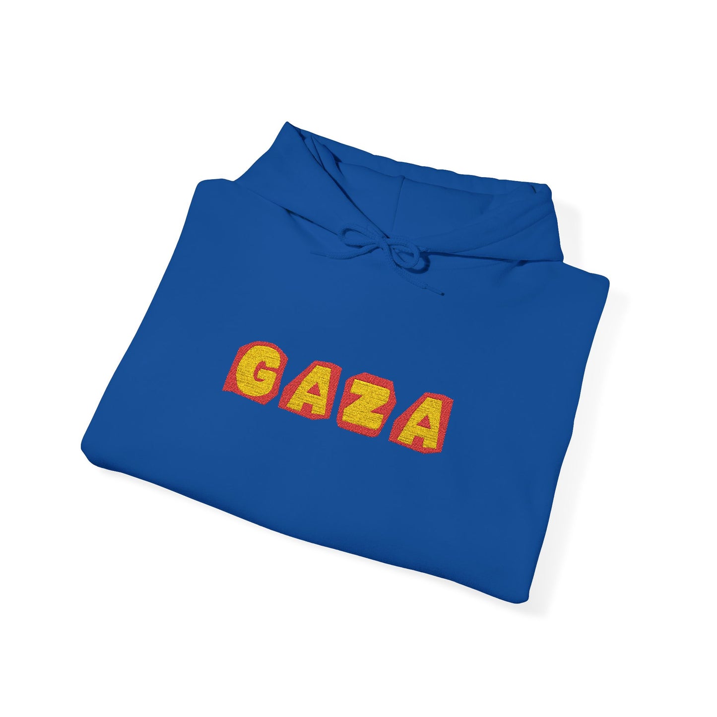 'Gaza' Embroidered Unisex Heavy Blend™ Hooded Sweatshirt - Navy and Blue