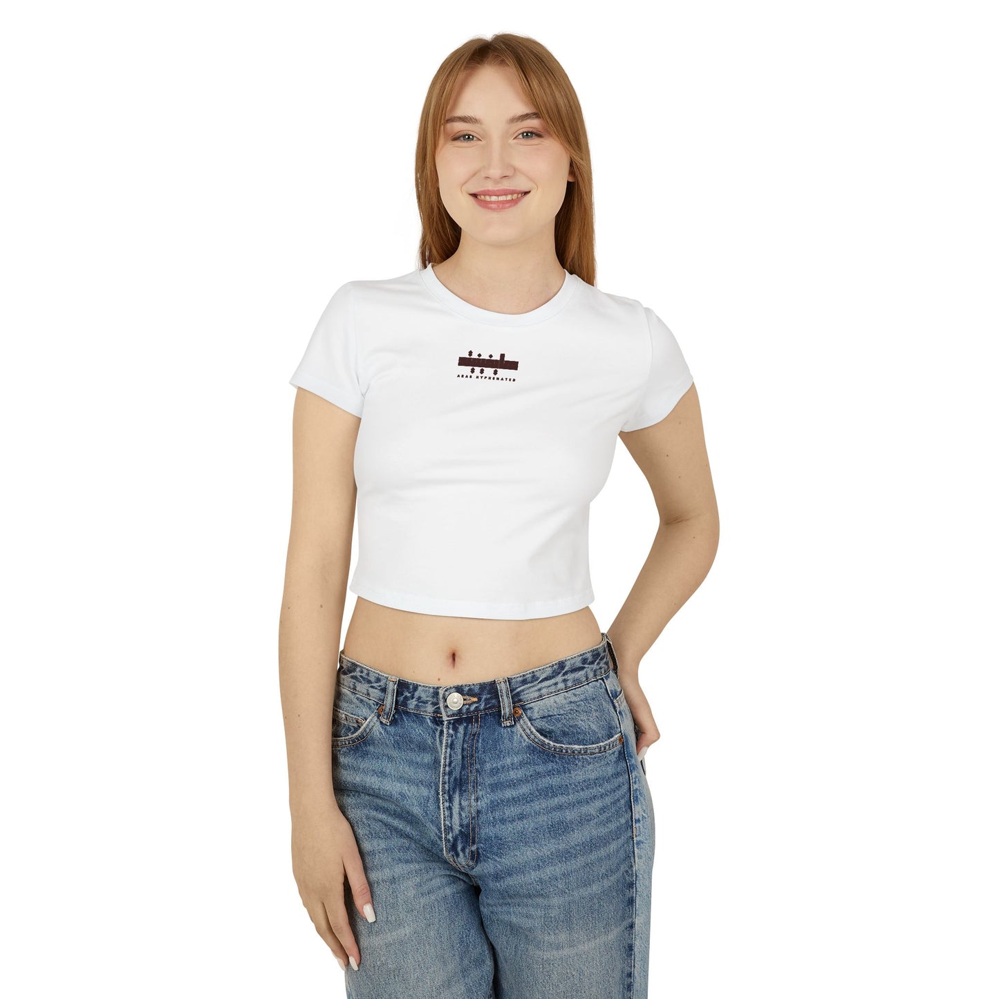 Arab Hyphenated™ – 100% Organic Cotton Baby Tee Empowerment Crop Top for Women | Summer Graphic T-Shirt