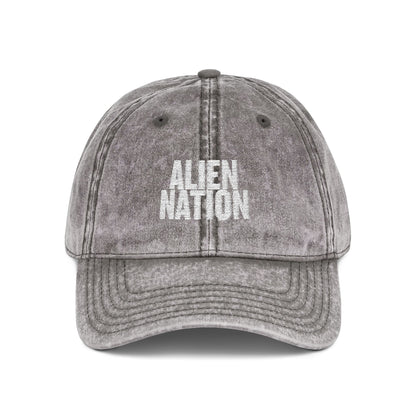 'Alien Nation. We come in peace.' Embroidered  Vintage Heritage Ball Cap (2-Sided Print)