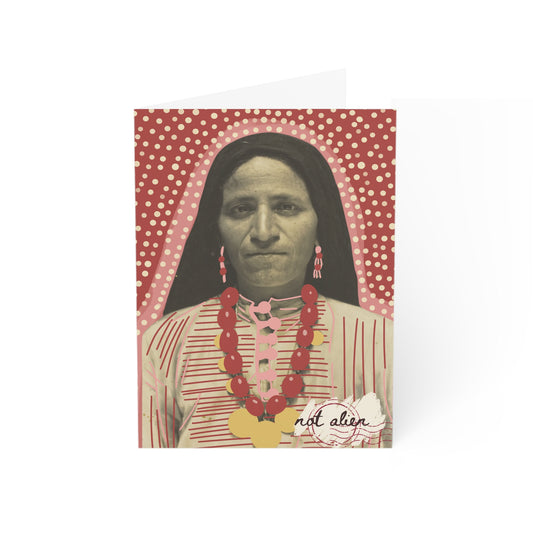 'Not Alien' Heritage Greeting Card [Red] [Gift] | Syrian Immigrant, Ellis Island, 1926