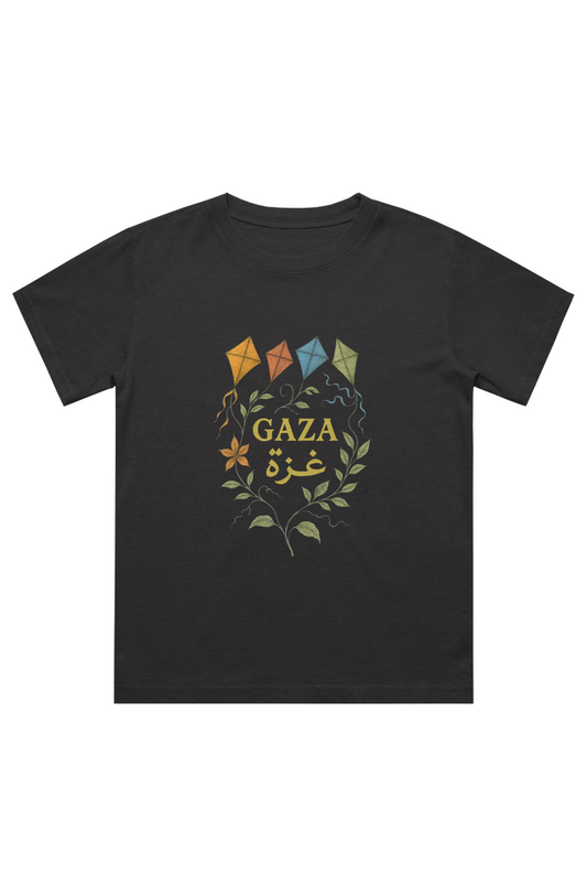 Flying Kites Over Gaza Kids Heavy Faded Tee