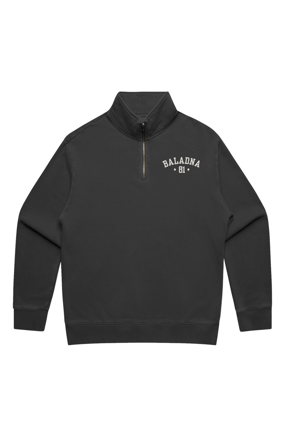 BALADNA Men's Relax Faded Quoter Zip Sweater