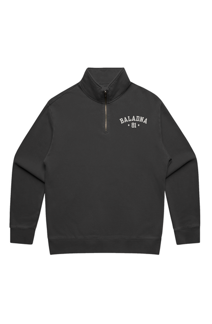 BALADNA Men's Relax Faded Quoter Zip Sweater