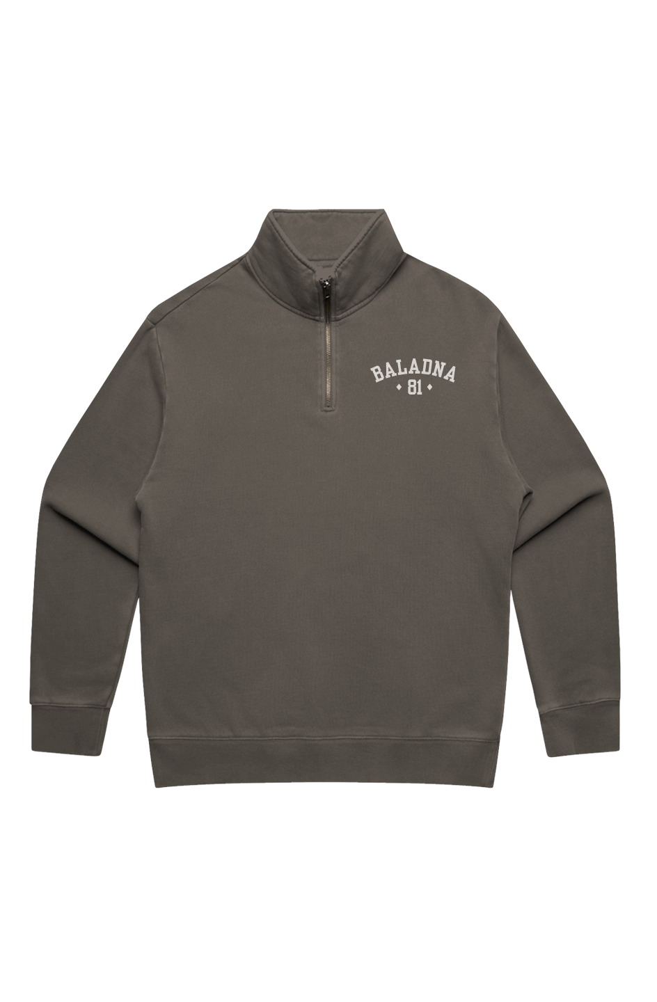 BALADNA Men's Relax Faded Quoter Zip Sweater