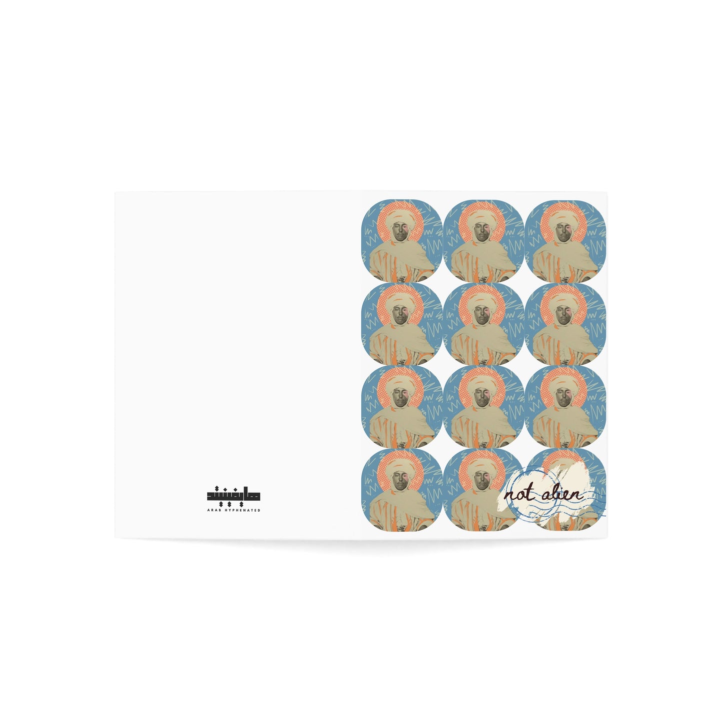 'Not Alien' Patterned Heritage Greeting Card [Gift] | Algerian Immigrant, Ellis Island, 1906-1914