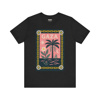 Gaza 'Break the Chains' Unisex Graphic Tee | Front Navy Blue Print