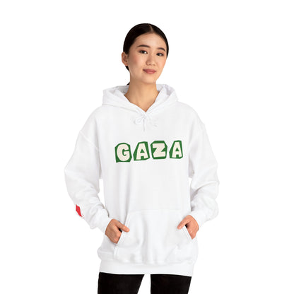 'We are Gaza' Heavy Blend Hooded Sweatshirt | Print | Sand, Grey, White