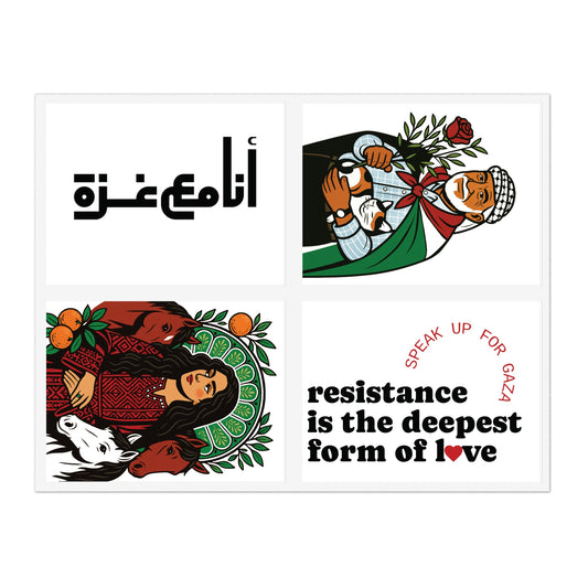 Limited Edition Palestine + Gaza Art Sticker Sheet (4 Collectible Designs)