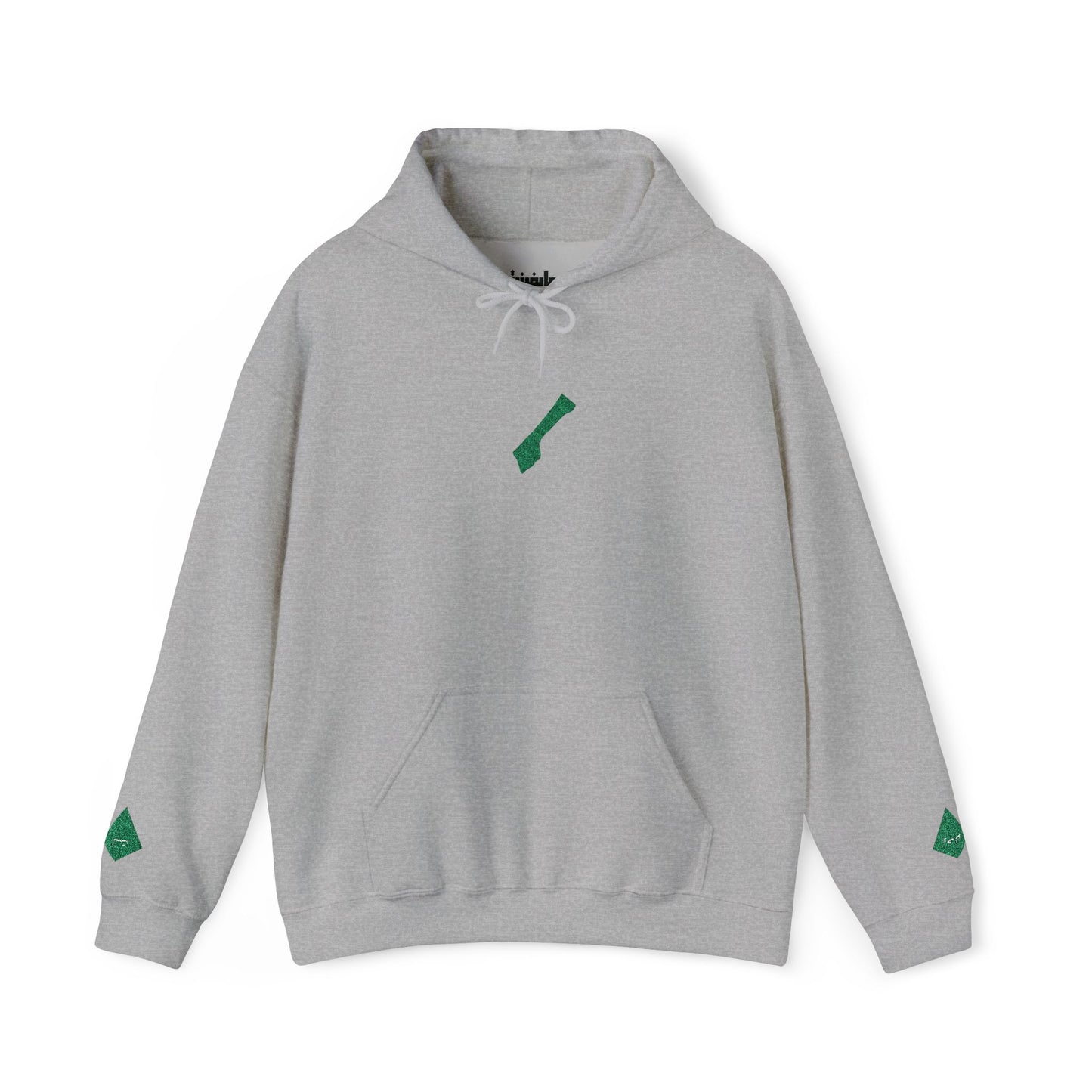'Gaza, You Are Not Alone." Solidarity Hoodie (Unisex) | Green Embroidery, Light Colors