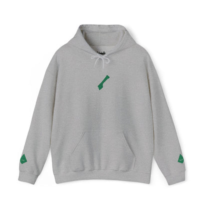 'Gaza, You Are Not Alone." Solidarity Hoodie (Unisex) | Green Embroidery, Light Colors