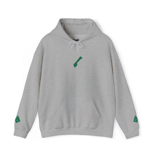'Gaza, You Are Not Alone." Solidarity Hoodie (Unisex) | Green Embroidery, Light Colors
