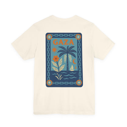 Gaza 'Break the Chains' Graphic Tee | Blue Artwork | Front & Back Print