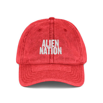 'Alien Nation. We come in peace.' Embroidered  Vintage Heritage Ball Cap (2-Sided Print)