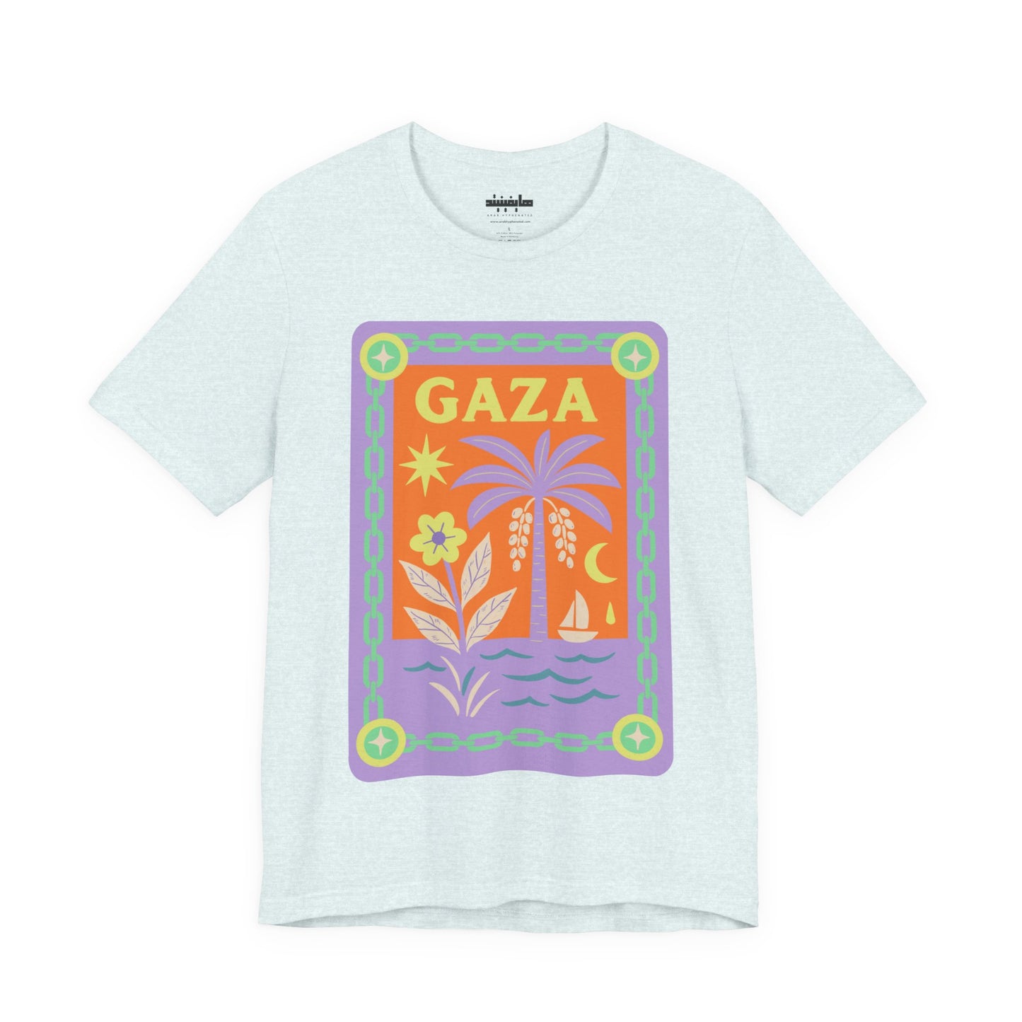 Gaza 'Break the Chains' Graphic Tee (Unisex) | Front Pastels Print