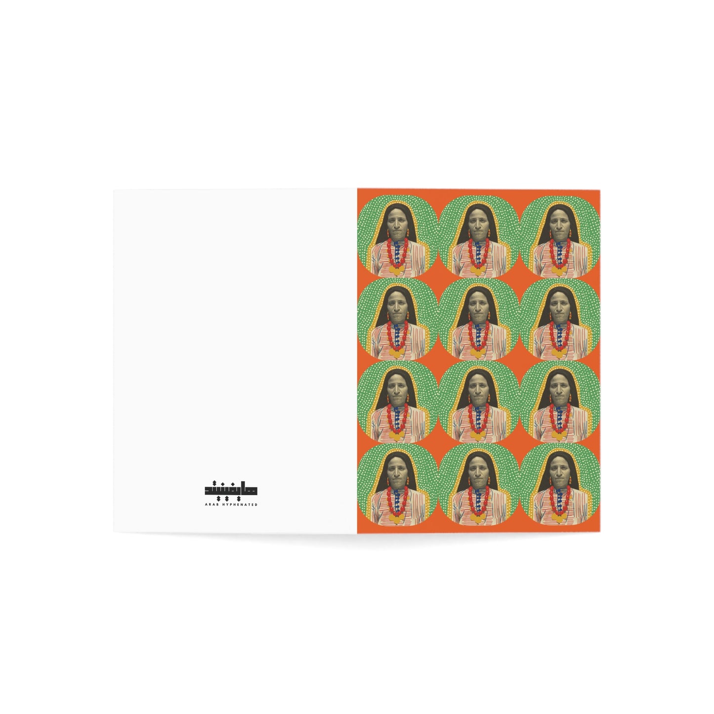 'Not Alien' Patterned Heritage Greeting Card with Envelope | Syrian Immigrant, Ellis Island, 1926