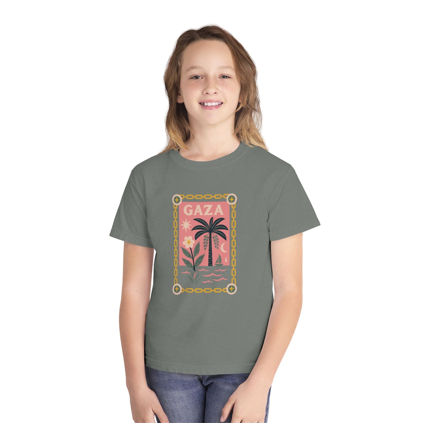 Gaza 'Break the Chains' Youth Unisex Graphic Tee (Ages 4–16)