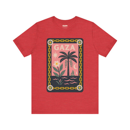 Gaza 'Break the Chains' Unisex Graphic Tee | Front Navy Blue Print
