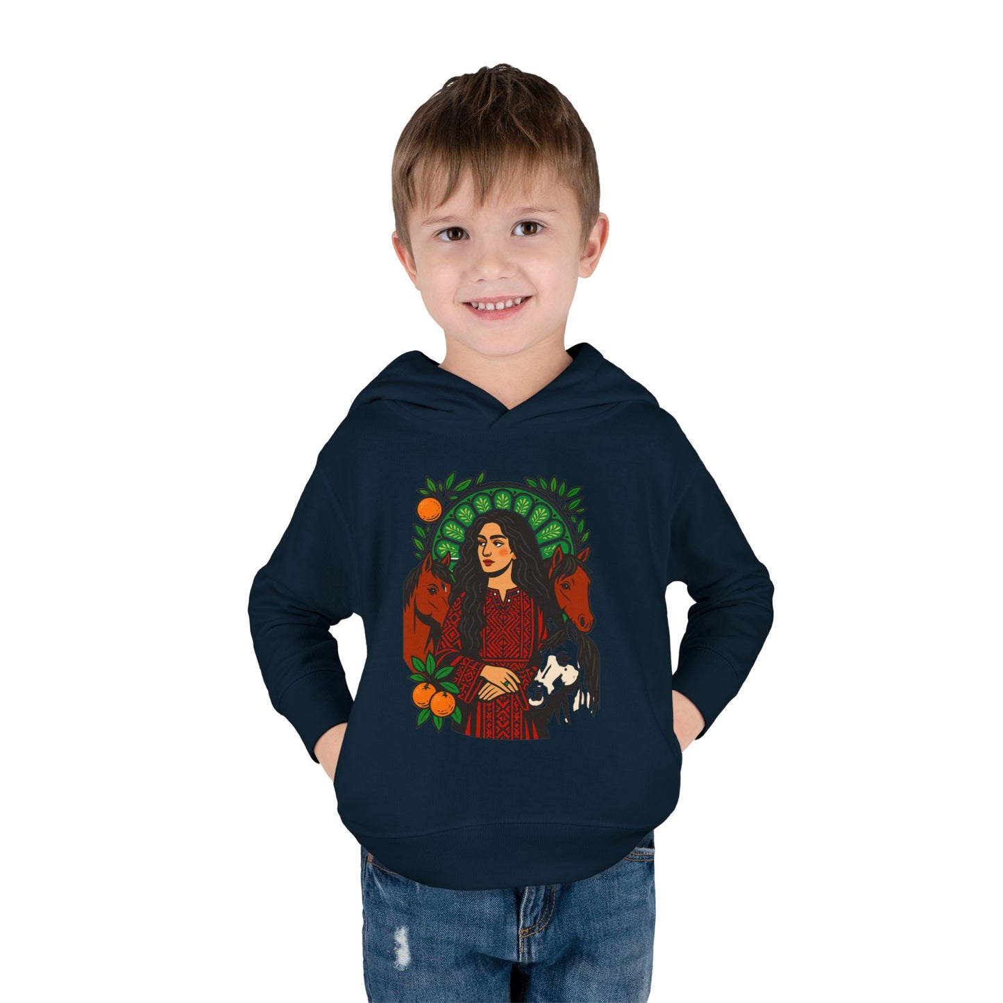 'Palestinian  Equestrian Woman' Ancestor Heritage Hooded Sweatshirt (Toddler, Unisex) | 2-6T
