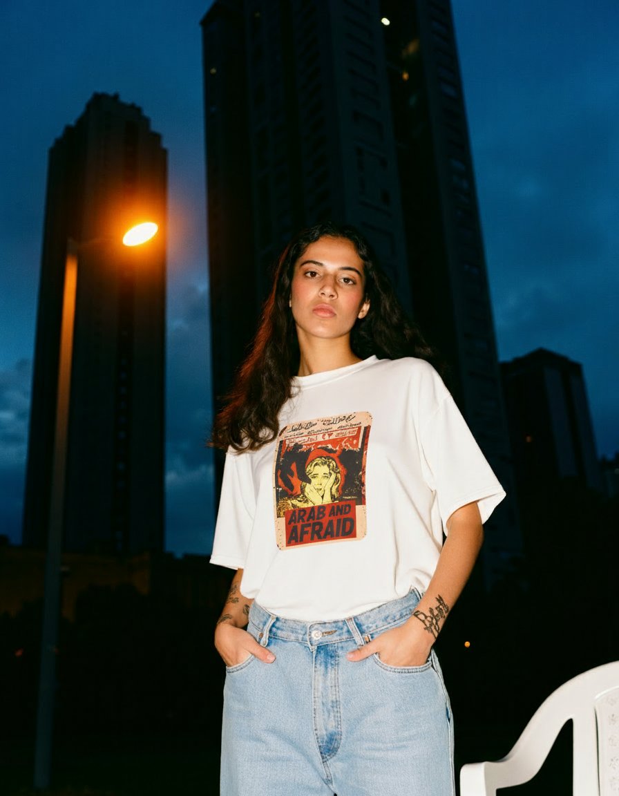 Arab & Afraid Vintage Cinema Cotton Tee (9 pieces left)